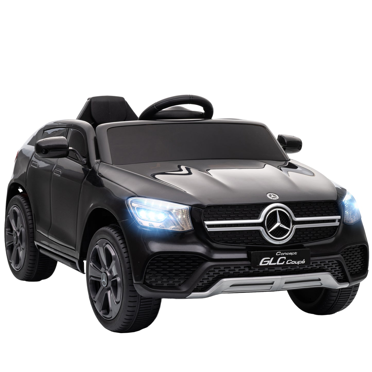 Mercedes-Benz GLC Licensed Kids Ride on Car with Remote Control, Soft Start, MP3, LED Headlights, Black
