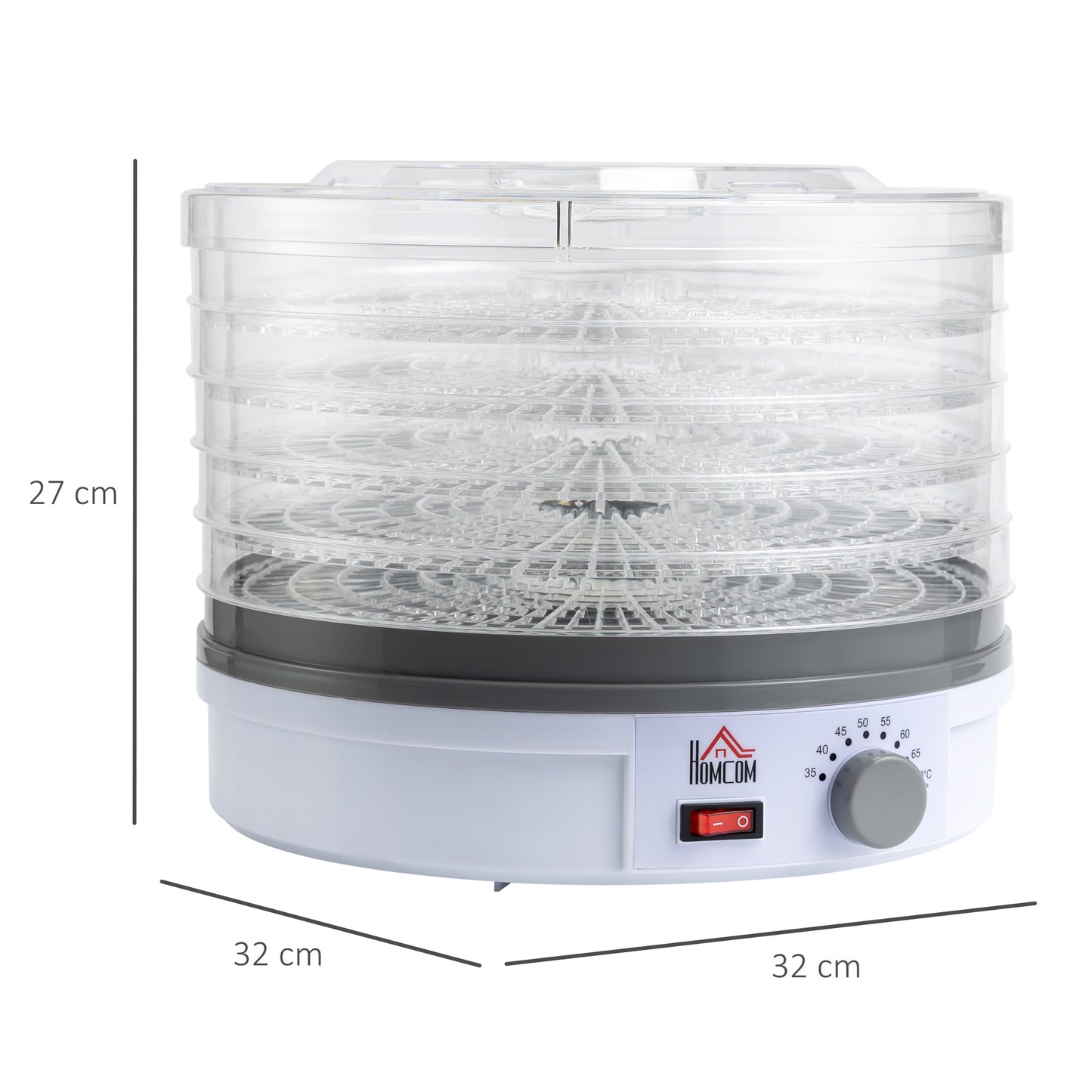 5 Tier Food Dehydrator, 245W Food Dryer Machine with Adjustable Temperature Control for Drying Fruit, Meat, Vegetable