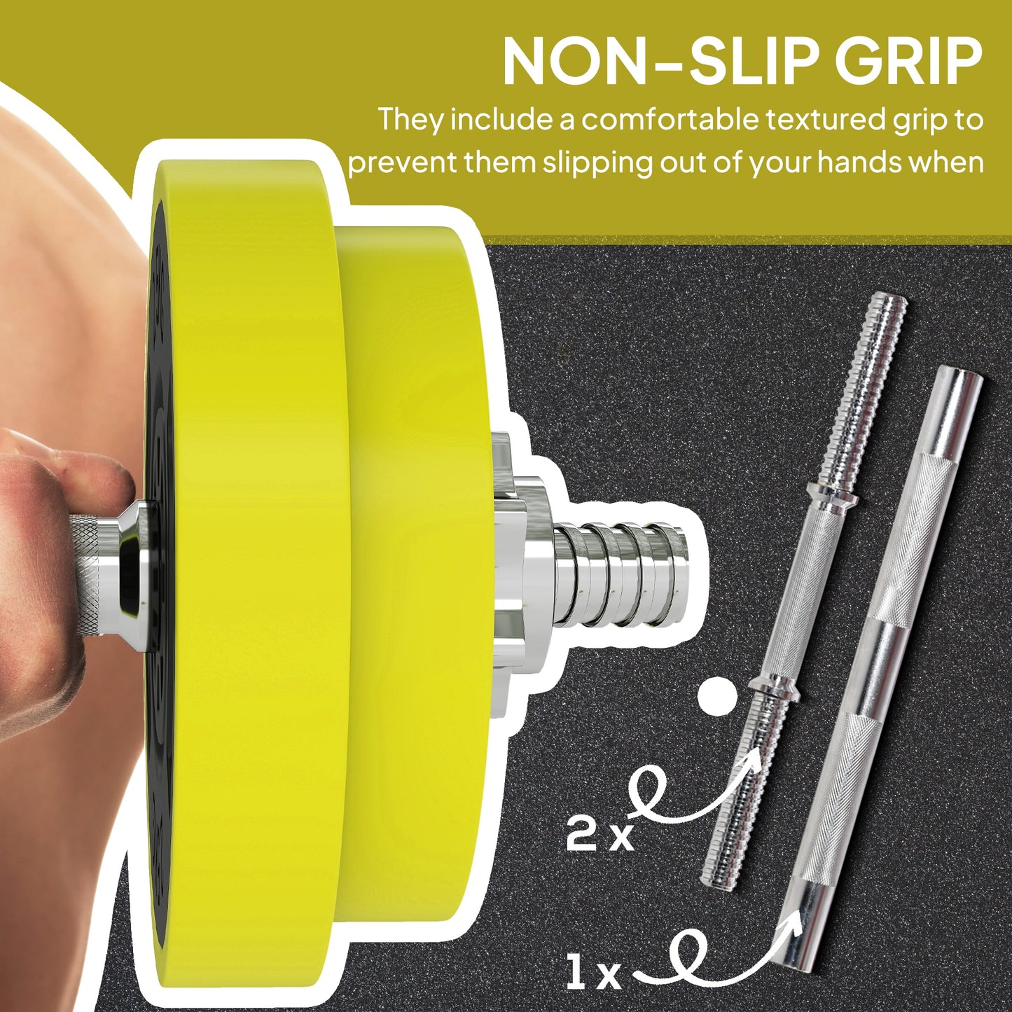 20KGS 2-In-1 Dumbbell & Barbell Adjustable Set Strength Muscle Exercise Fitness Plate Bar Clamp Rod Home Gym Sports Area