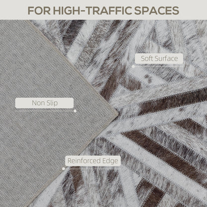 Modern Area Rug, Triangle Pattern Non-Slip Washable Rug, Chenille Floor Carpet for Living Room, Bedroom, Dining Room