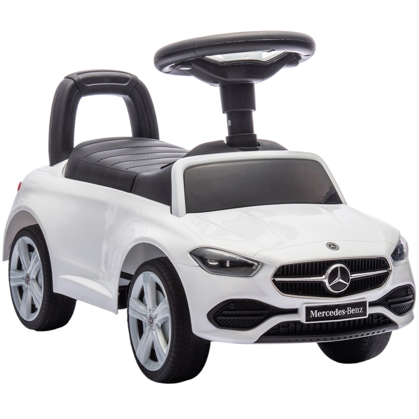 Official Mercedes-Benz Ride On Car, Foot to Floor Sliding Walker with Horn, Engine Sounds and Under-Seat Storage, White
