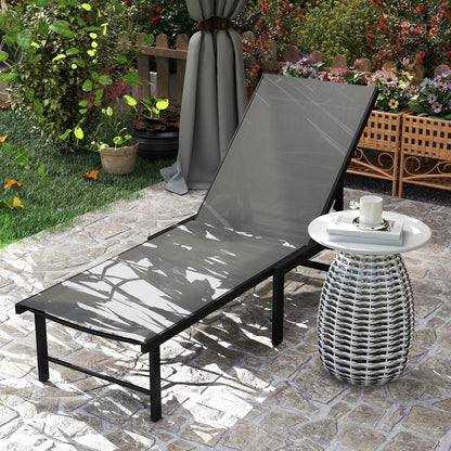 Reclining Sun Lounger - Grey