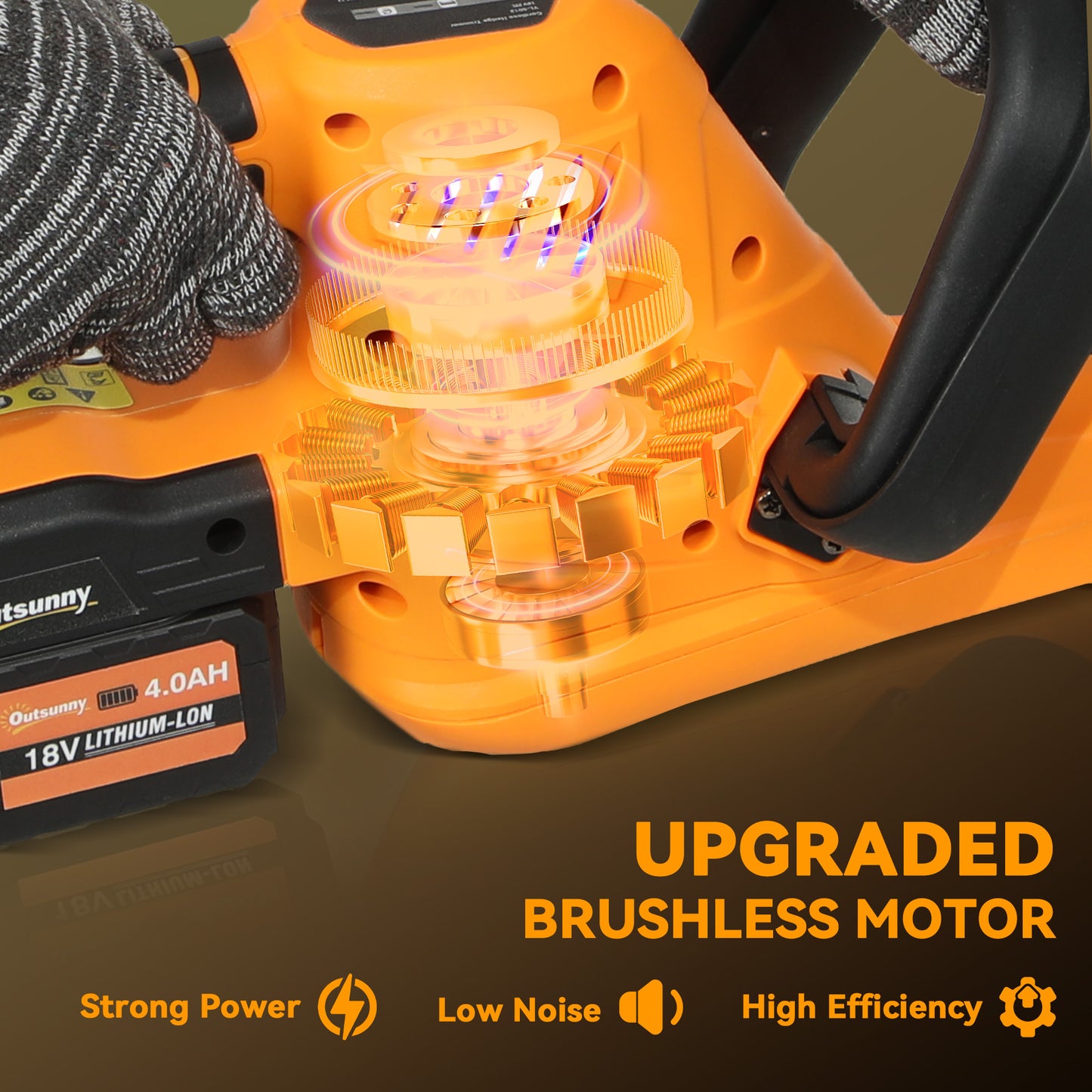 20" Cordless Hedge Trimmer, 18V Electric Hedge Cutter with 51cm Dual Action Blade