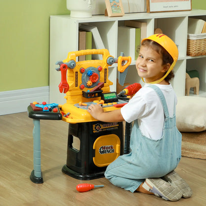 102 Piece Toolstation Bench with Electric Drill and Storage Kids Playset