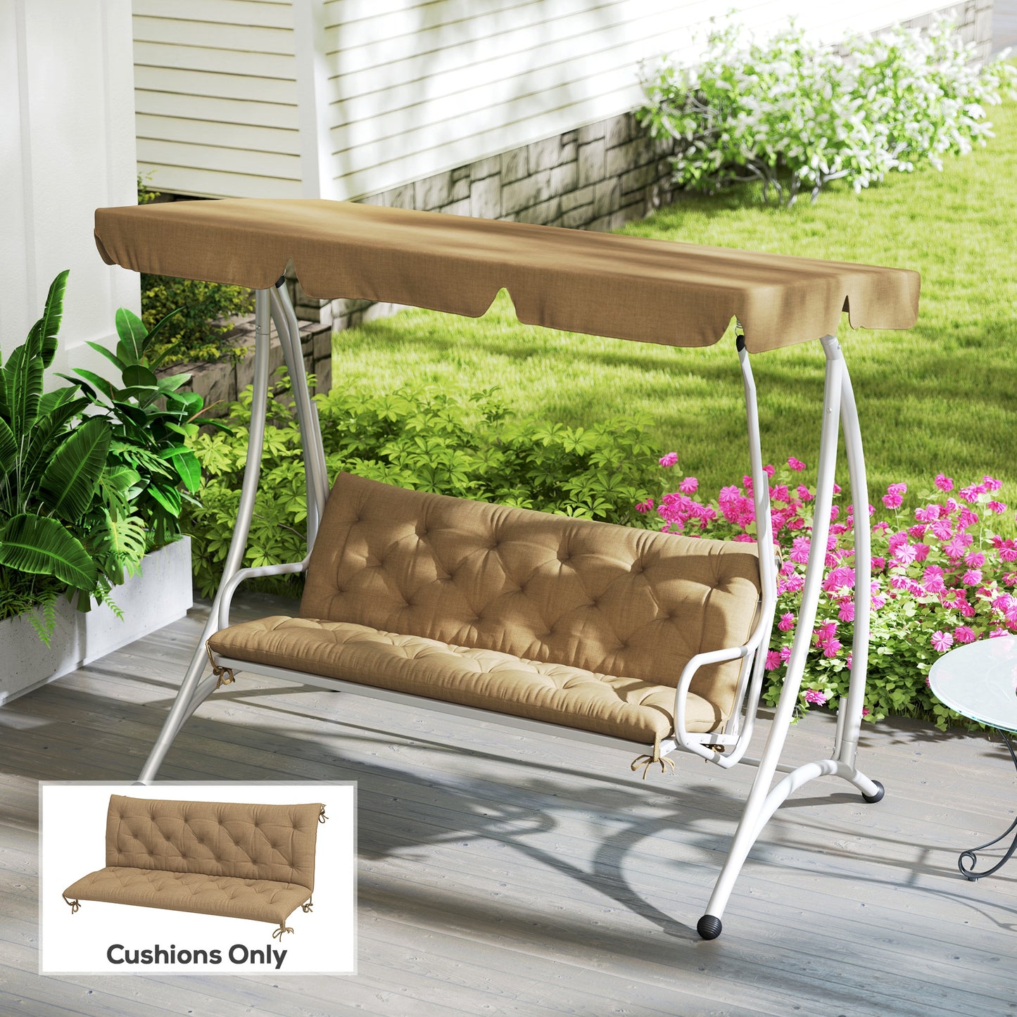 Three-Seater Bench Cushion - Khaki