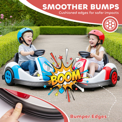 Kids Bumper Car with 360-Degree Rotation, 6V Electric Ride On Car with Music and Horn for 3-8 Years Old, Red