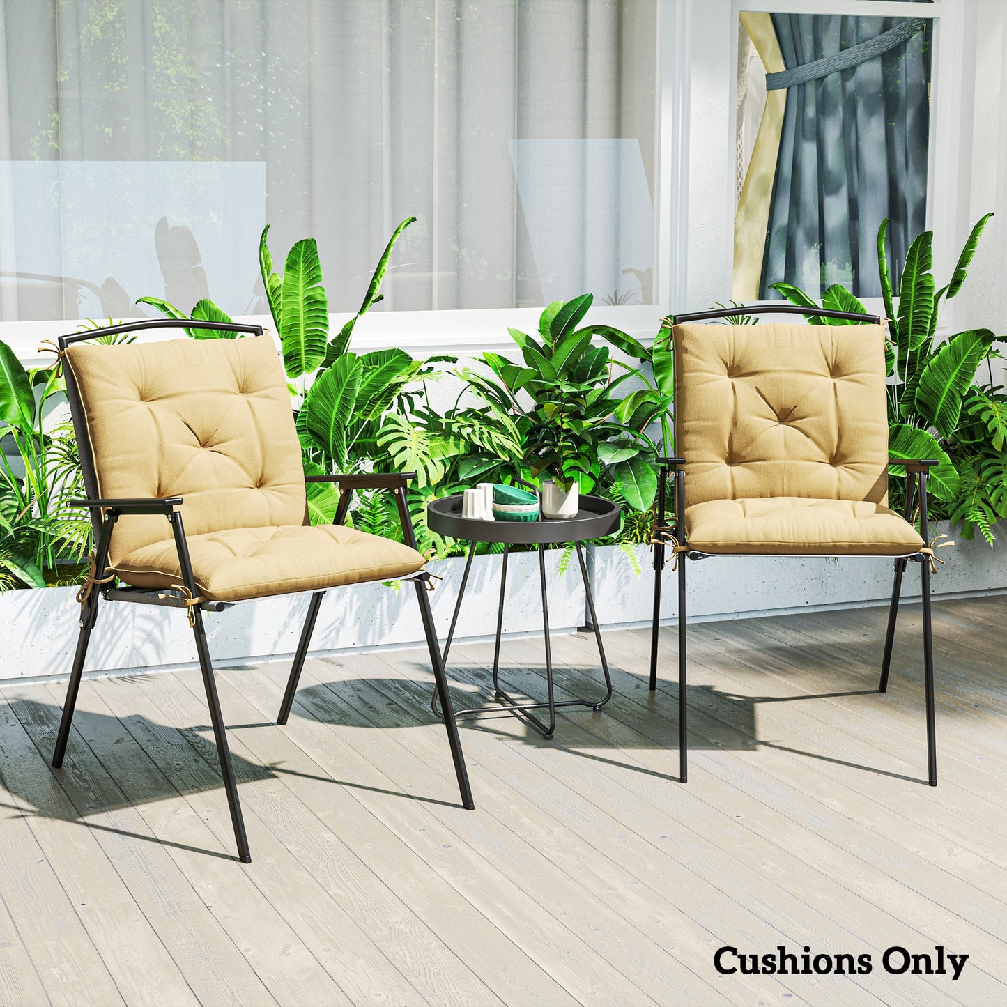 Set of Two Outdoor Seat Cushions - Khaki