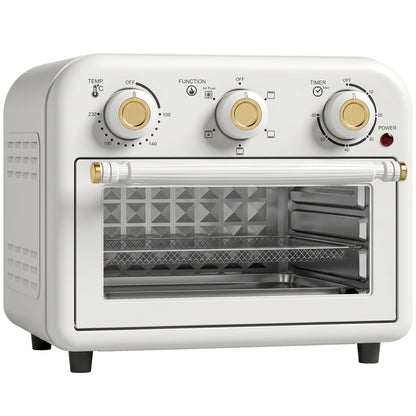 Air Fryer Toaster Oven, Convection Countertop Oven, with Adjustable Temperature and Timer, 12 L, Cream White