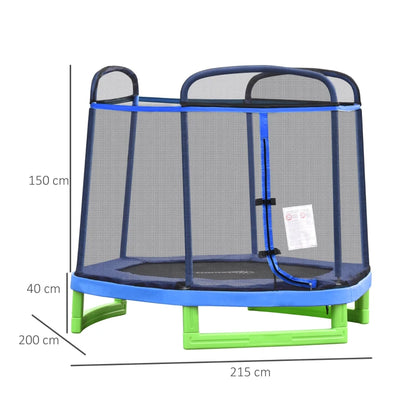 215cm - Kids Trampoline with Security Enclosure Netting