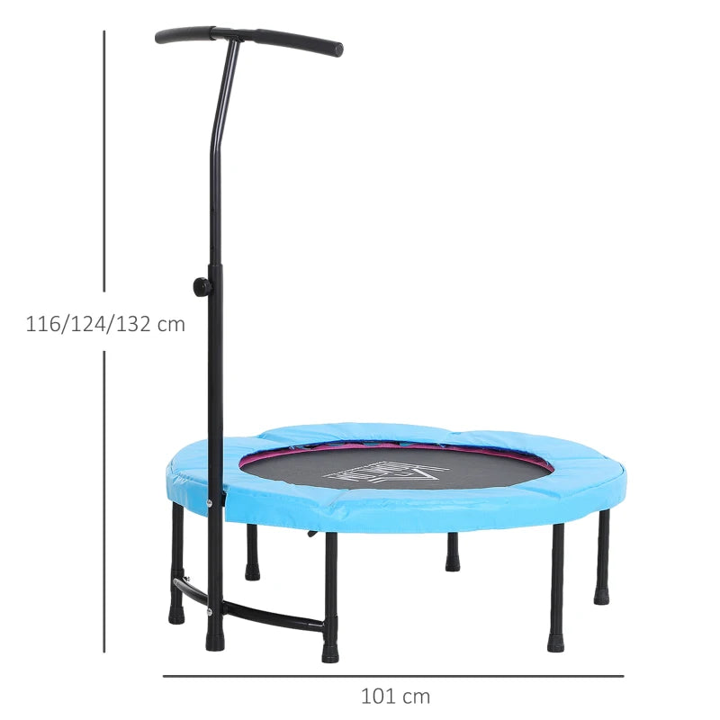 40" Mini Exercise Trampoline / Rebounder with Protective Spring Cover and Adjustable Handle