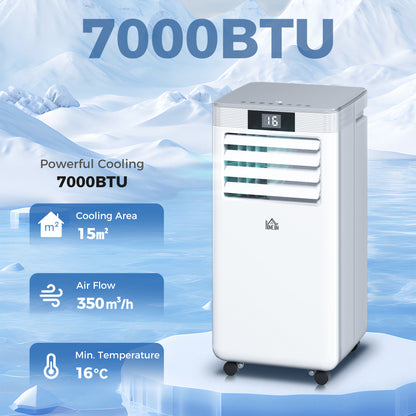 7000 BTU Air Conditioning Unit, 3-in-1 Portable Air Conditioner, Dehumidifier, Cooling Fan with Remote Control, LED Display