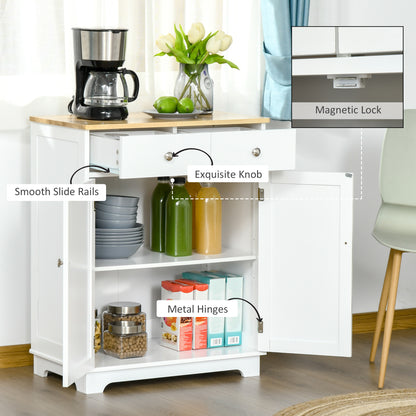 Kitchen Storage Sideboard with Solid Wood Top
