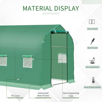 Polytunnel Greenhouse with Windows and Door, Walk in Greenhouse for Garden, Backyard (3 x 2 M)