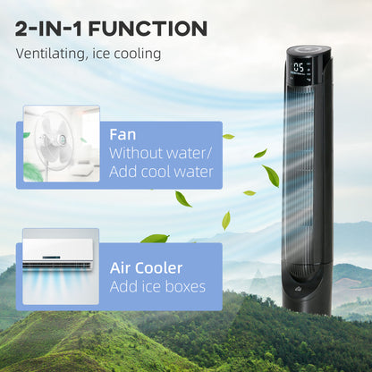 Ice Cooling Tower Fan, Water Conditioner Evaporative Air Cooler Unit with 4 Modes, 3 Speed, Remote Control, Timer