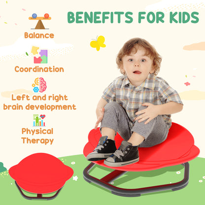 Planet-Shaped-kids Swivel Chair, Sensory Spinning Chair for Balance, Coordination Training, Red