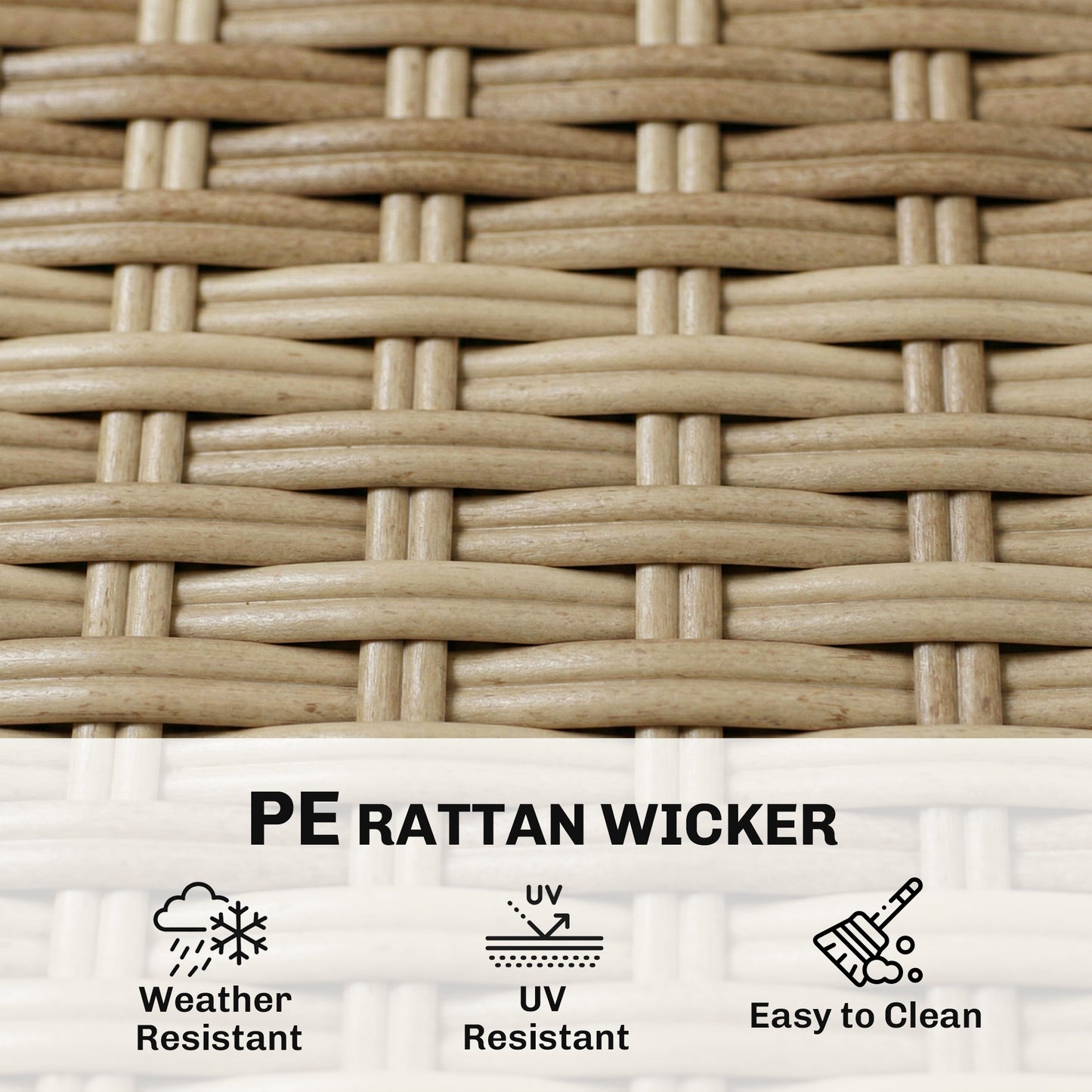 4 Seater Rattan Dining Set with Parasol, 6 Piece Garden Table and Stackable Chairs with Tempered Glass Tabletop