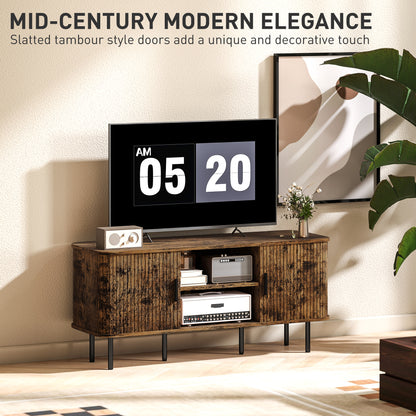 TV Stand Cabinet for TVs up to 55 Inches, TV Unit with Storage Shelves and Cupboard for Living Room, Rustic Brown