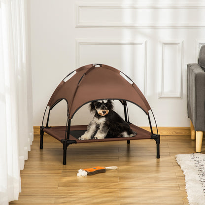 Outdoor Dog Bed with Removable Canopy, Portable Raised Dog Bed for Camping, Garden & Beach