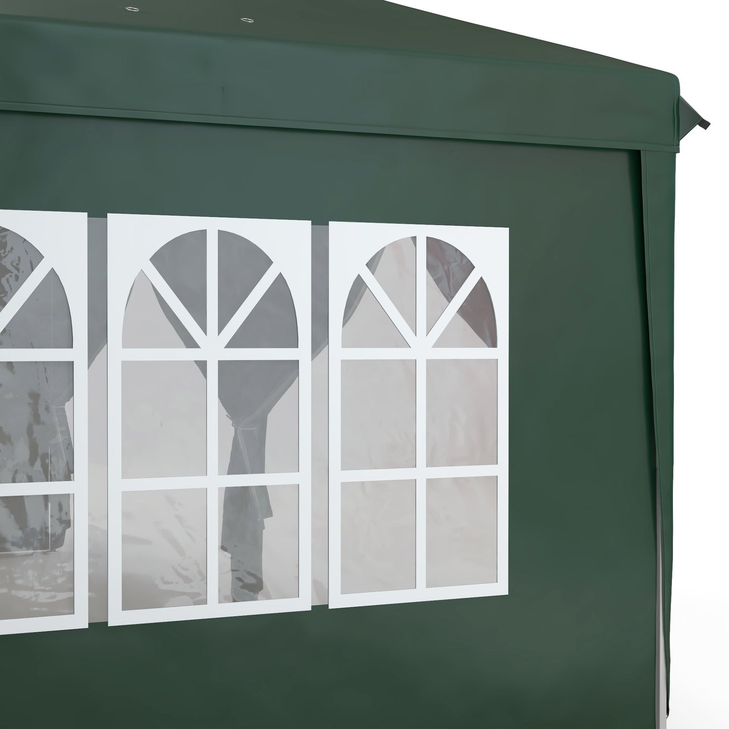 3x6m Pop-Up Gazebo, with Curtain Walls and Windows, Green