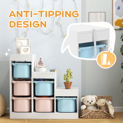 Toy Storage Organiser, Three-Layer Kids Toy Storage Units, with Removable Bins, for Ages 3-8 Years, Multi-colour