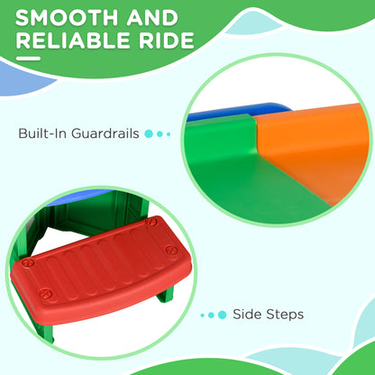 3(m) Four-Piece Ride on Kids Roller Coaster w/ Non-Slip Steps, for Ages 2-5 Years - Multicoloured