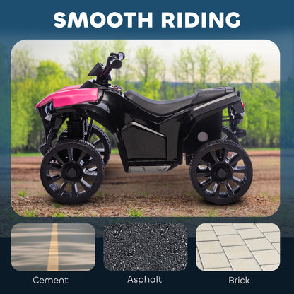6V Kids ATV, 4 Wheeler Electric Ride on Car with Music and LED Headlights, for Ages 18-56 Months Boys and Girls, Pink