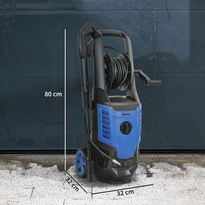 2200W High Pressure Washer, 170 Bar Pressure Washer with Adjustable Nozzle and 6M Hose, 32W x 32D x 80H cm Blue