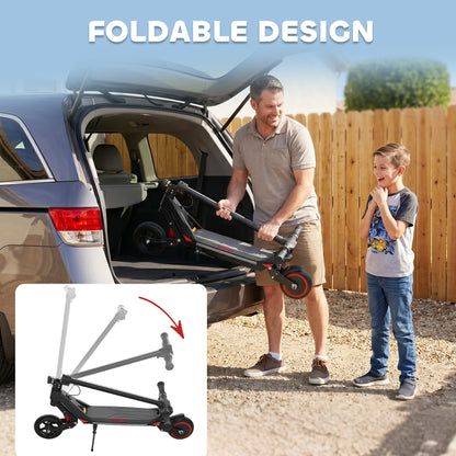 Electric Scooter for Kids, Foldable E Scooter for Age Age 6+ with LED Display, RGB lights, Up to 16km/h, Black