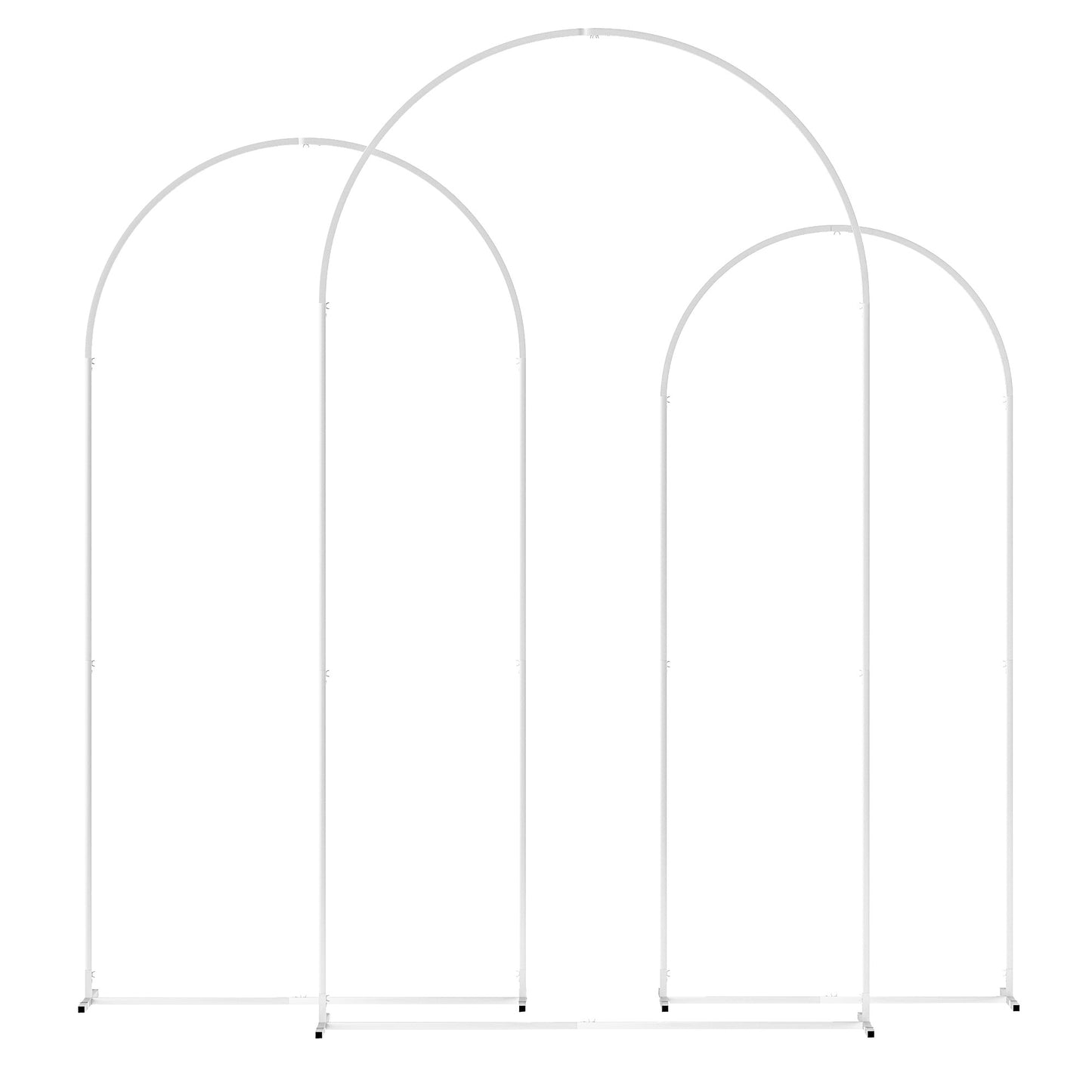 Wedding Arch Frame Set, Metal Balloon Arch Stand Set, Balloon Arch Stand Set for Birthday Party, 2.2, 2, 1.8 m White