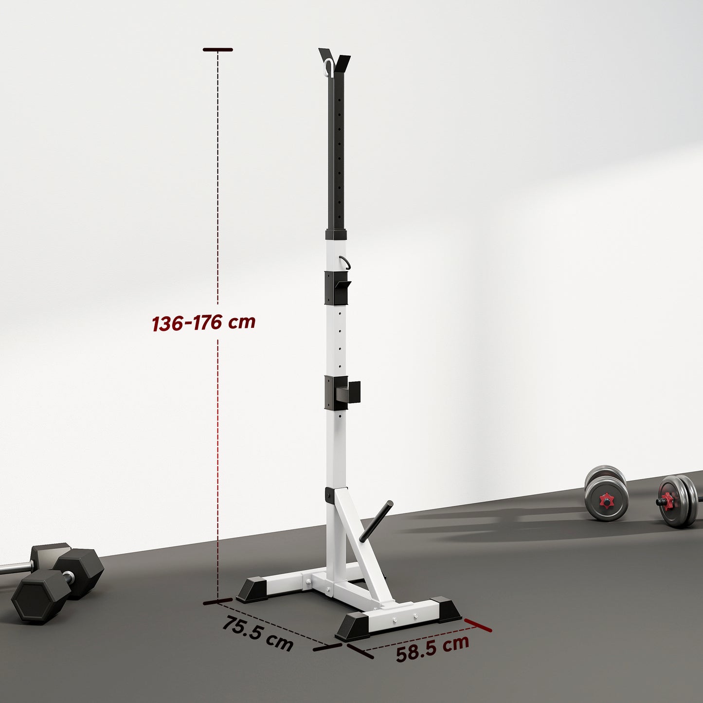 Weights Bar Barbell Rack Squat Stand Adjustable Portable Weight Lifting Max Load 200kg