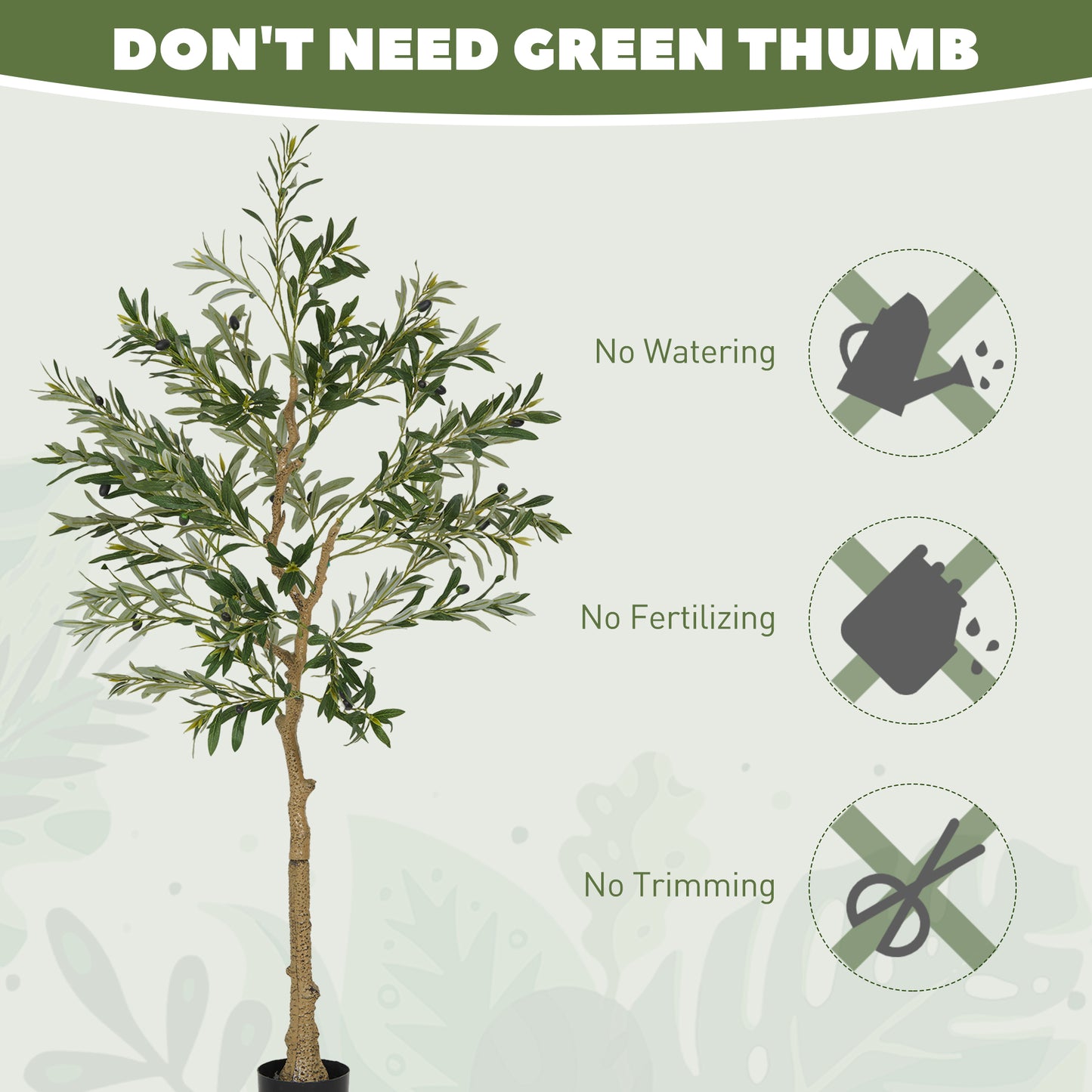Set of Two Silk Leaf Artificial Olive Trees