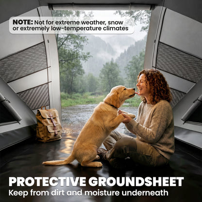 4 Man UV Protection Camping Tent - Charcoal Grey and White