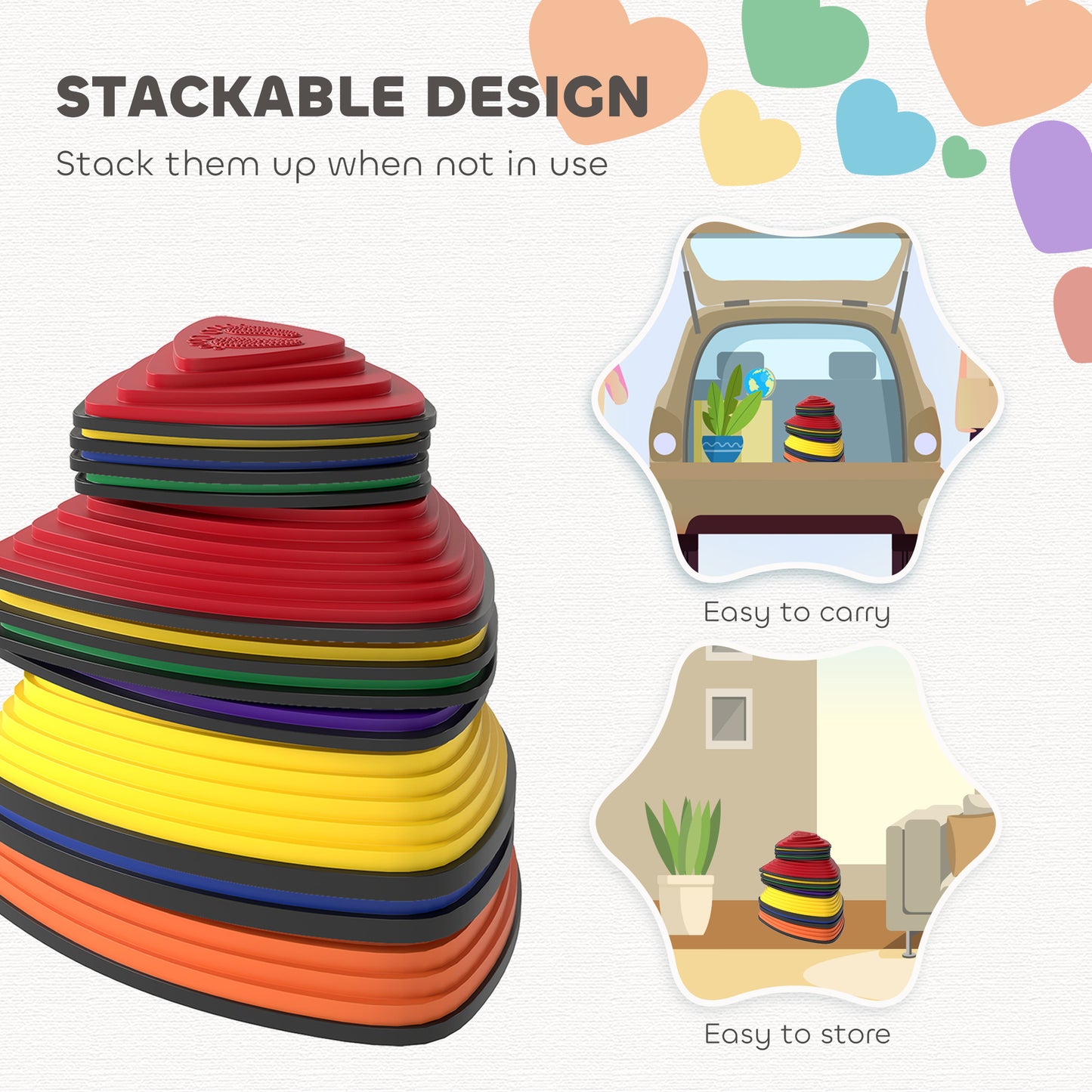 11-Piece Stepping Stones for Kids, Stackable Sensory Toys Outdoor Indoor, Obstacle Course for Balance and Motor Skills