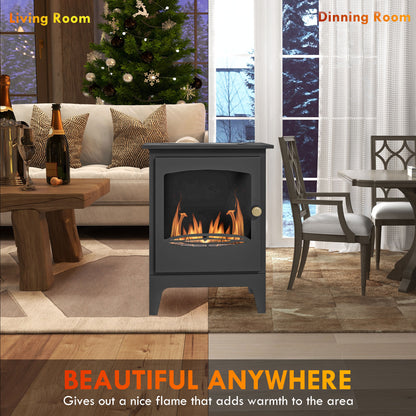 Freestanding Ethanol Fireplace, Steel Bioethanol Fireplace with Stainless Steel Flame Snuffer, 0.9L Tank