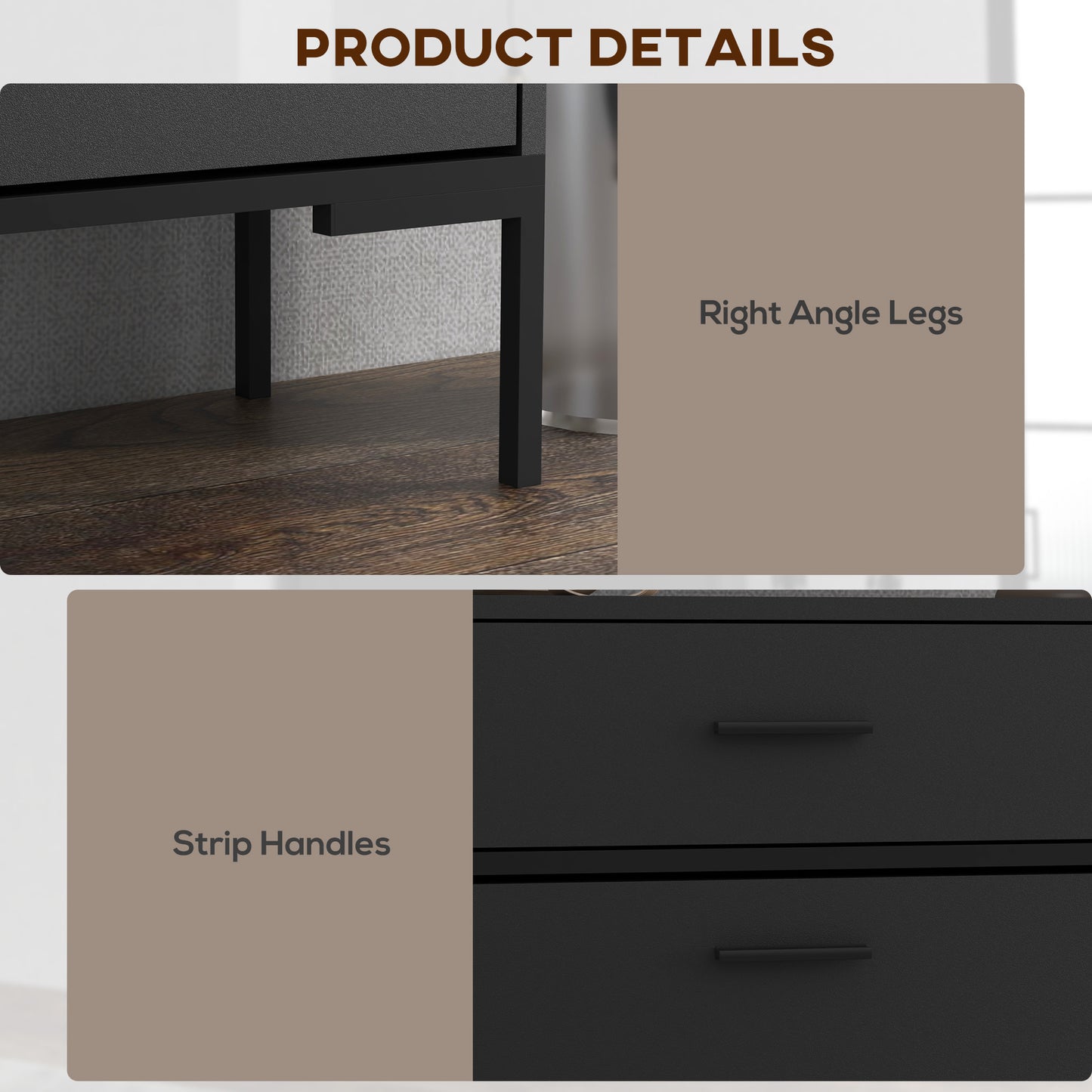 Three Drawer Slim Shoe Storage Cabinet, 12 Shoe Pairs - Black