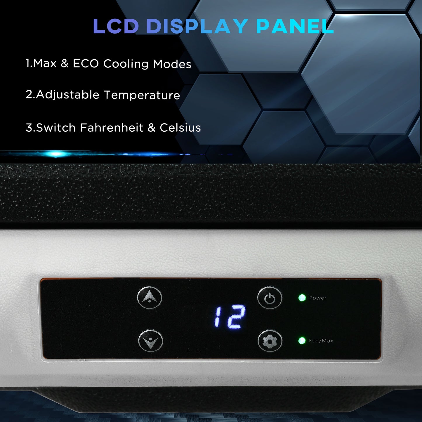50L Car Refrigerator, Portable Compressor Car Fridge Freezer, Electric Cooler Box with 12/24V DC and 110-240V AC for Camping