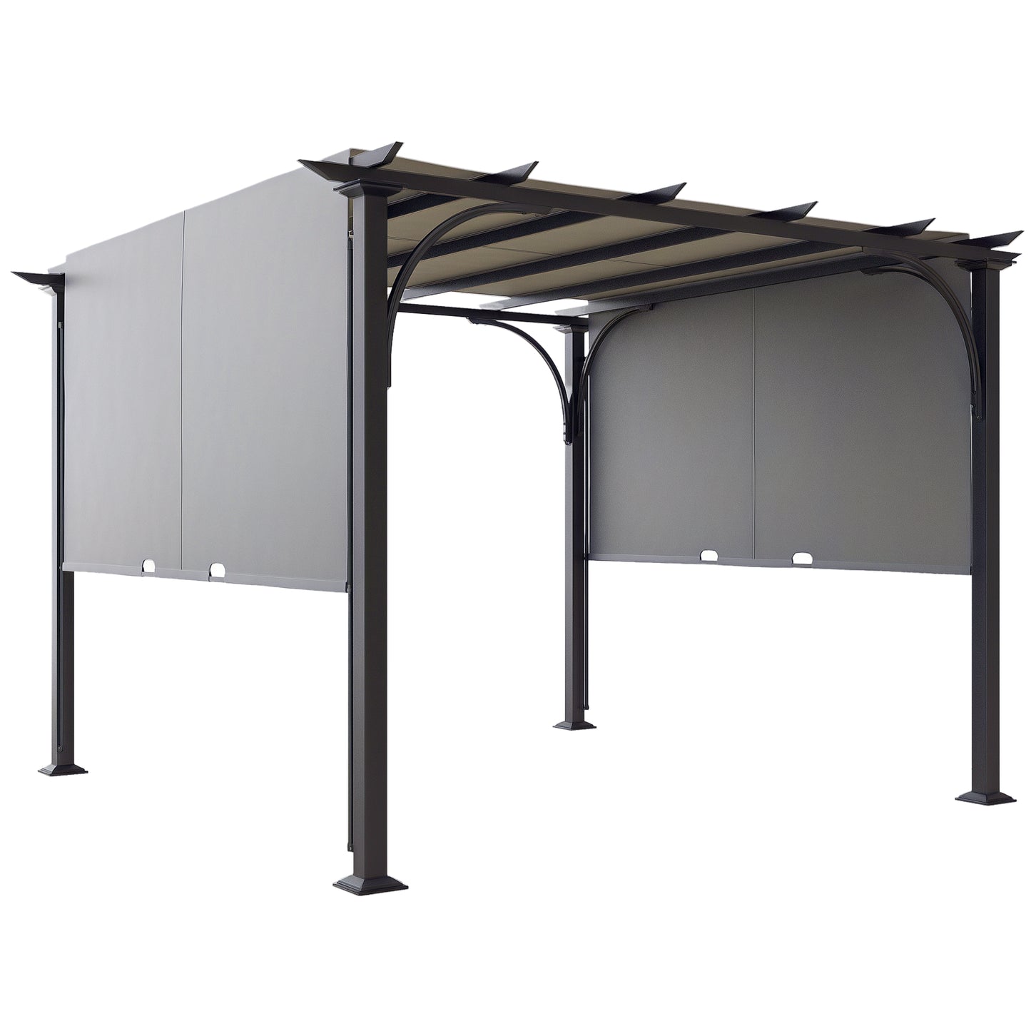 3 x 3(m) Outdoor Pergola, Garden Pergola Gazebo with Adjustable Canopy, Grey