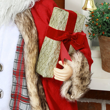 120cm Animated Santa Claus Figure, with Sound - Red