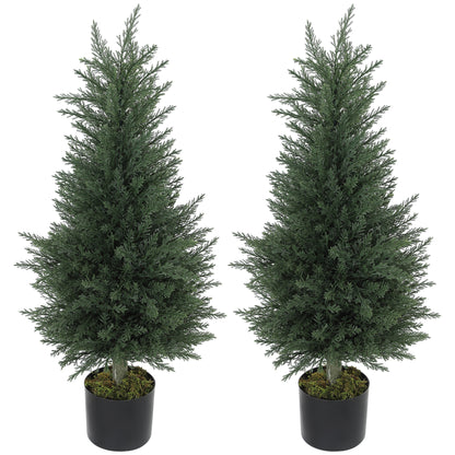 Artificial Cypress Tree, 90 cm Fake Cypress Tree with Plastic Pots