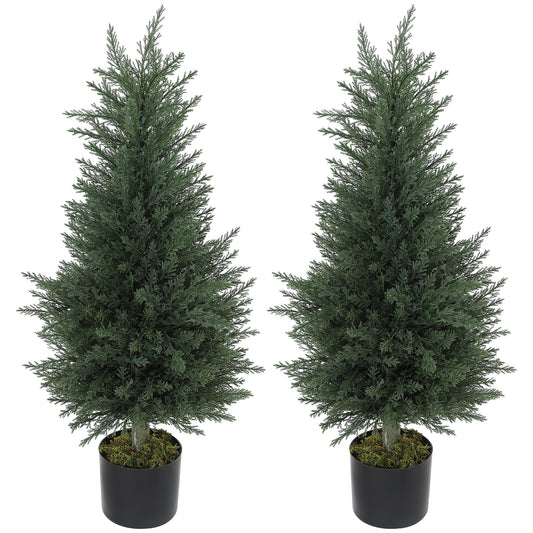 Artificial Cypress Tree, 90 cm Fake Cypress Tree with Plastic Pots