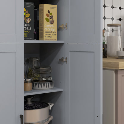 Freestanding Kitchen Cupboard, 4-Door Storage Cabinet with Adjustable Shelves, Modern Kitchen Pantry for Dining Room, 170cm