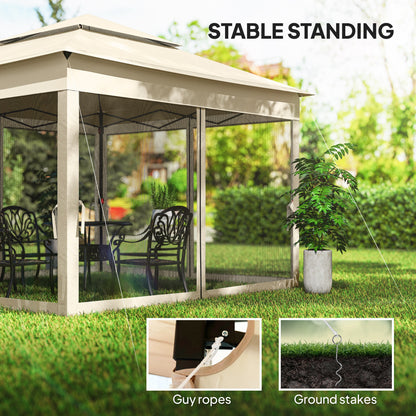 3 x 3(m) Pop Up Gazebo, Double-roof Garden Tent with Netting and Carry Bag, Party Event Shelter for Outdoor Patio
