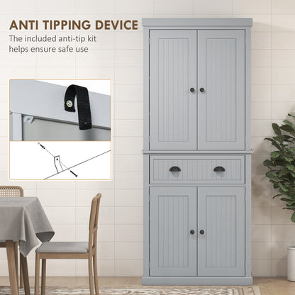 Multi-Storage Mid-Century Kitchen Cabinet - Grey