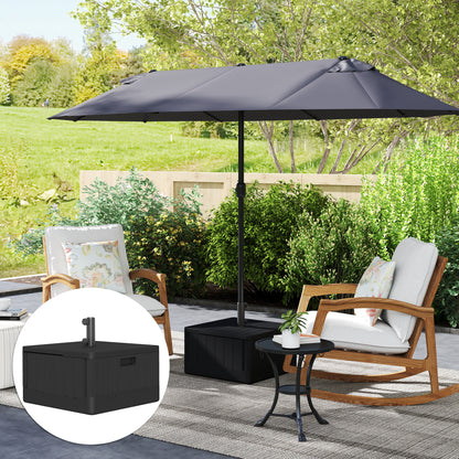 Garden Parasol Base Outdoor Umbrella Stand with Wheels Handles, Garden Umbrella Base, Filled Up to 80kg