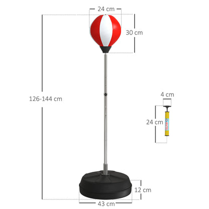 Punching Bag with Stand Boxing Bag Set with Adjustable Height, Red