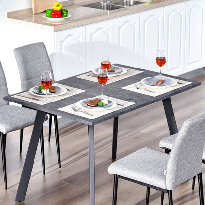Dining Table, Contemporary Rectangle Kitchen Table with Metal Legs and Spacious Tabletop for Dining Room, Living Room