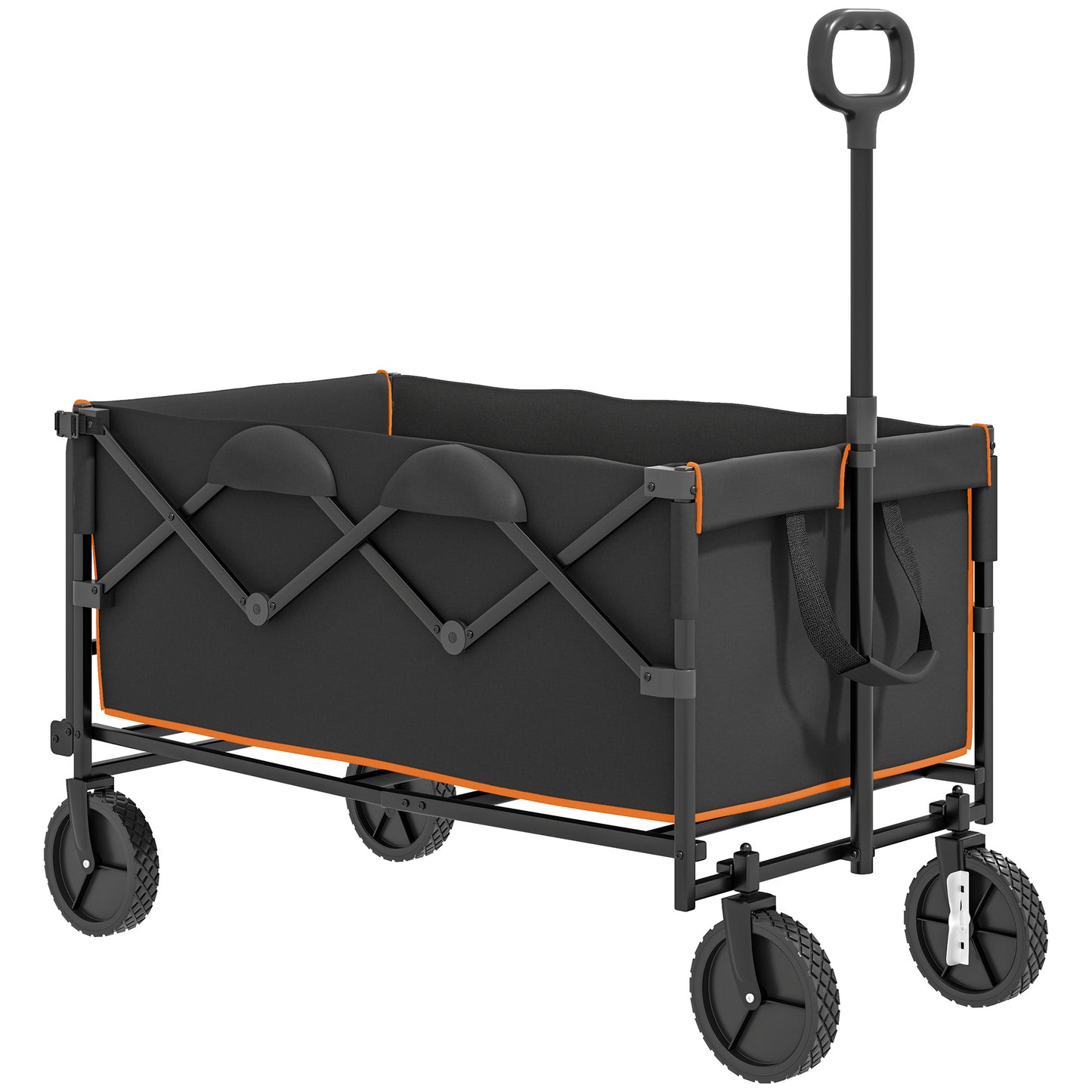 160L Festival Trolley on Wheels, Folding Camping Trolley Cart w/ Tailgate