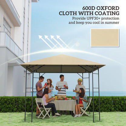 3 x 3(m) Gazebo Canopy Replacement Cover, Garden Gazebo Roof Replacement with Drain Holes, Water Resistant PVC Coating