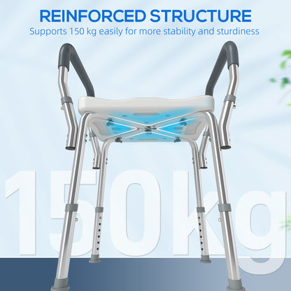 57-69cm Aluminium Frame Bath Seat - Light Blue