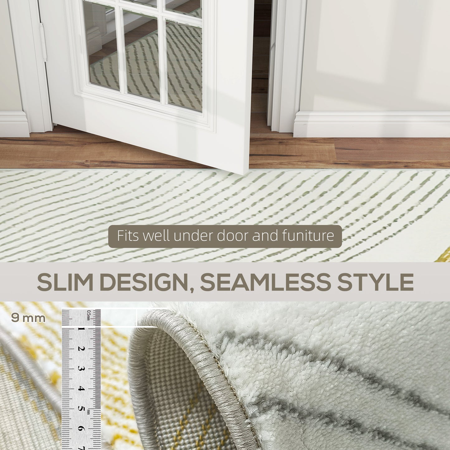 Modern Area Rug, Machine Washable Rug, Allergy-Friendly Floor Carpet for Living Room, Bedroom, Dining Room, Home Office